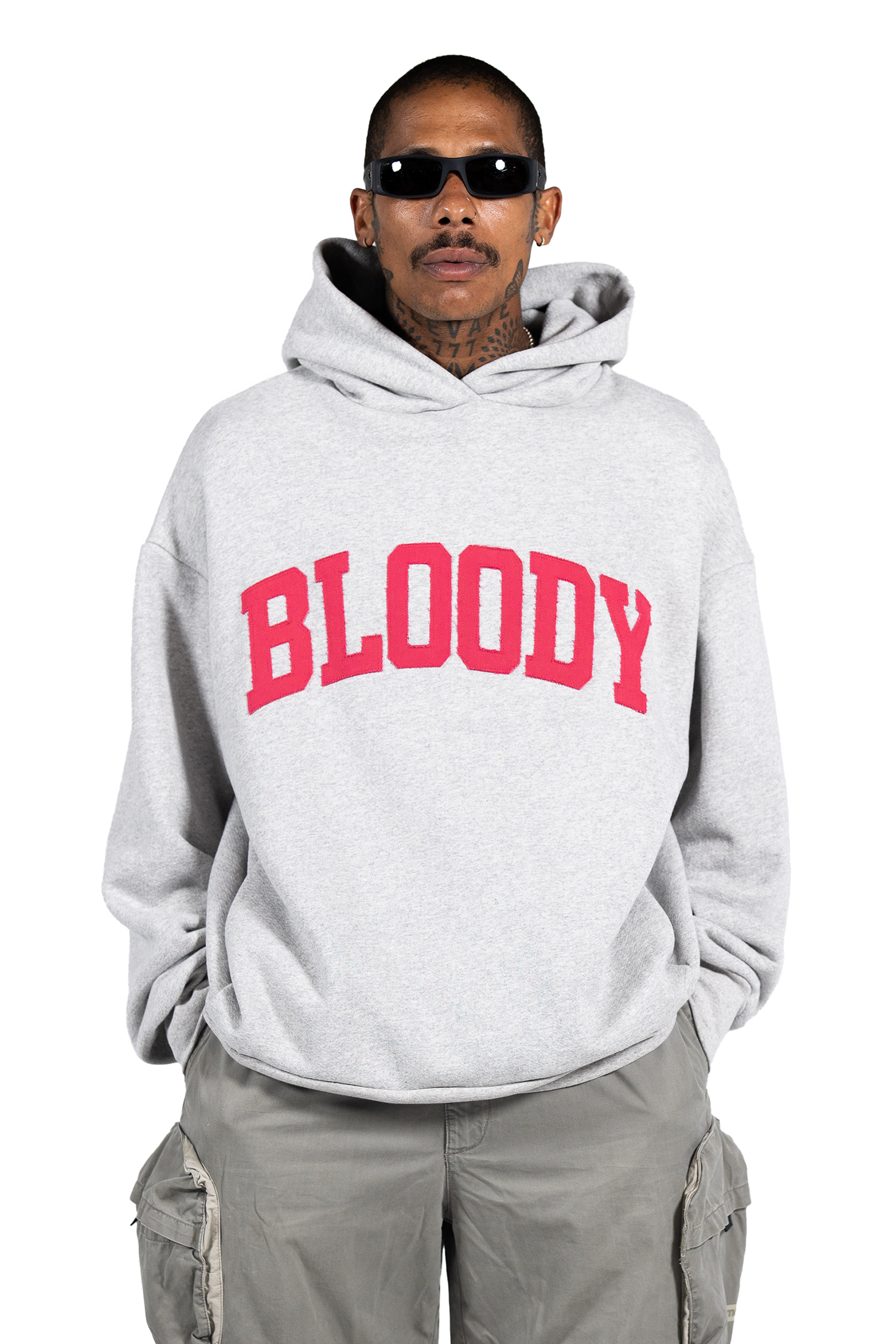 Denim Applique Hoodie