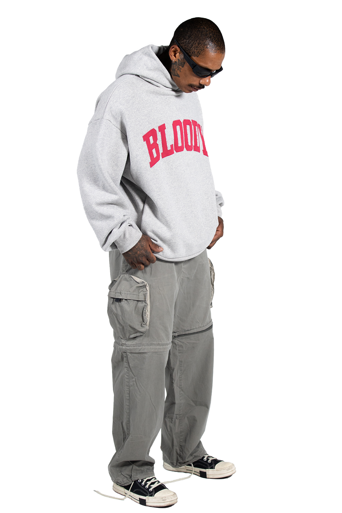 Denim Applique Hoodie