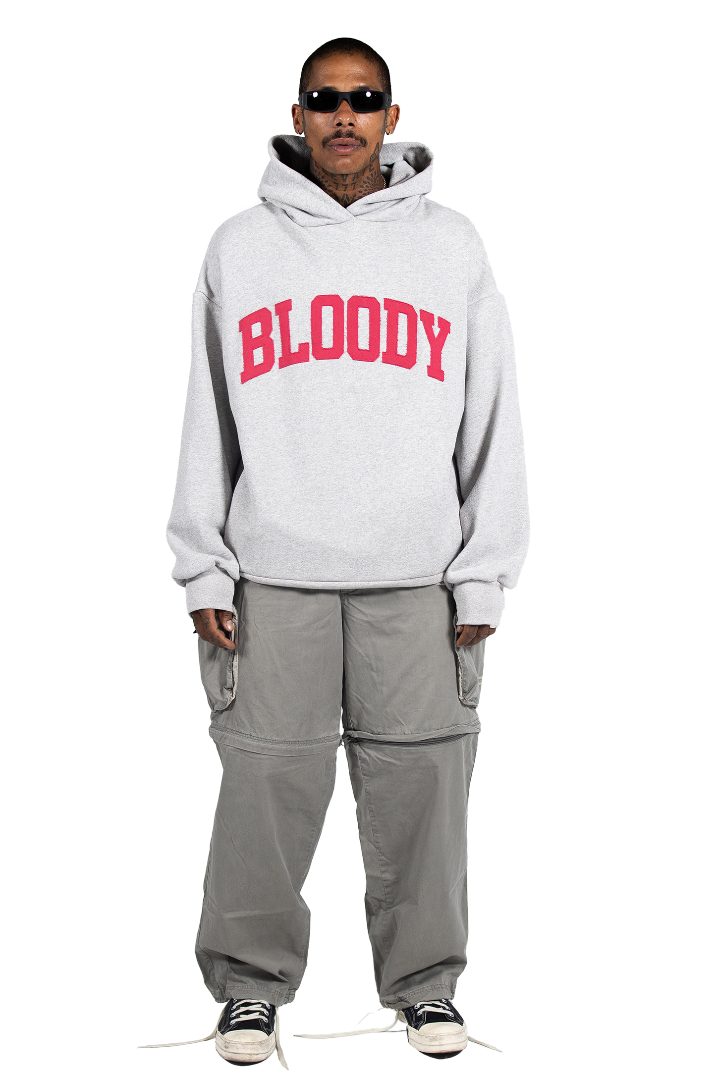 Denim Applique Hoodie