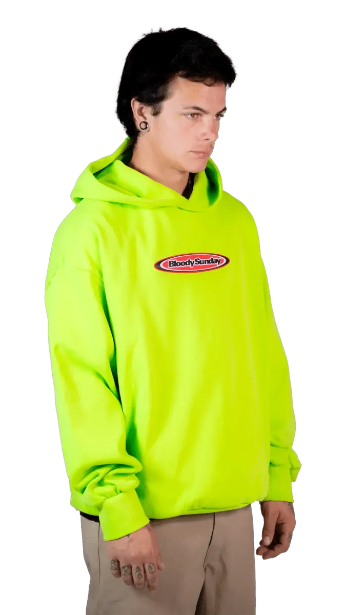 LIME GREEN GEL PATCH HOODIE - Bloody Sunday