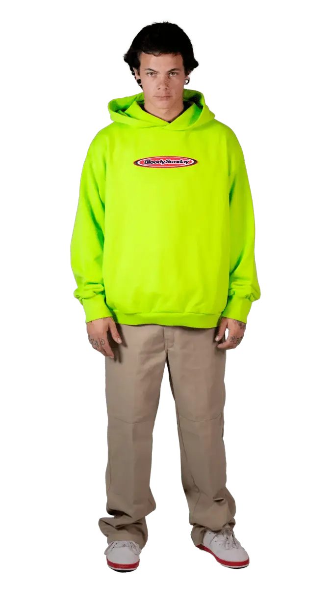 LIME GREEN GEL PATCH HOODIE - Bloody Sunday
