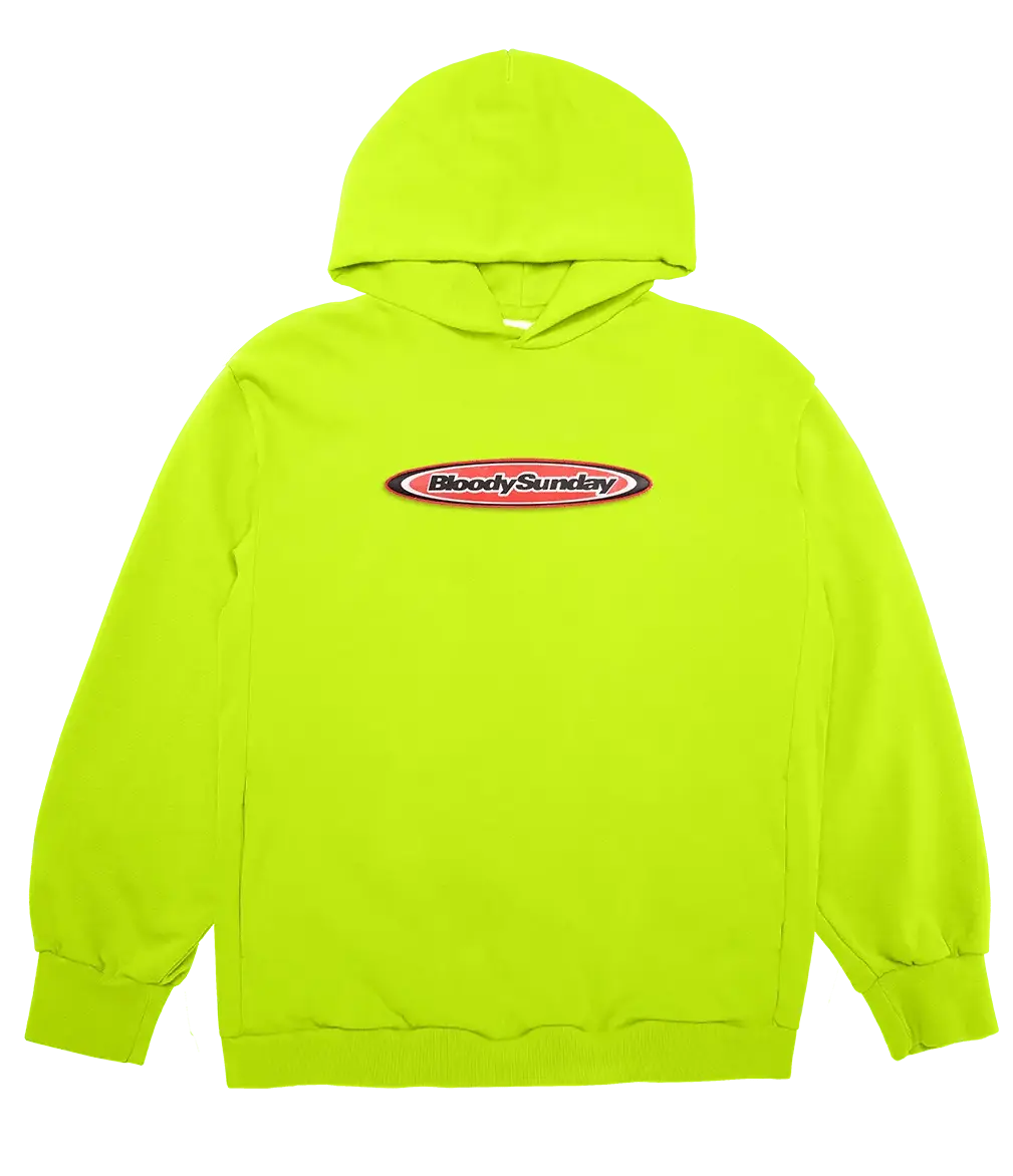 LIME GREEN GEL PATCH HOODIE - Bloody Sunday