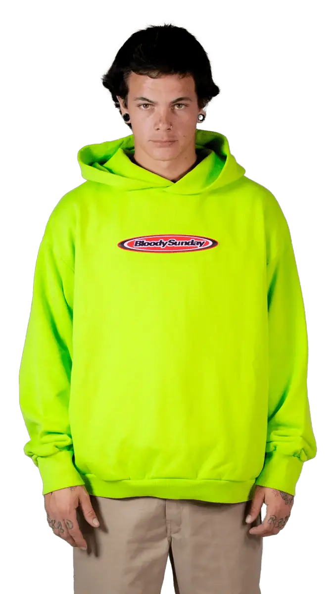 LIME GREEN GEL PATCH HOODIE - Bloody Sunday